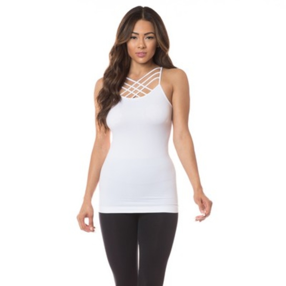 Seamless Triple Criss-Cross Front Cami - Picture 1 of 4